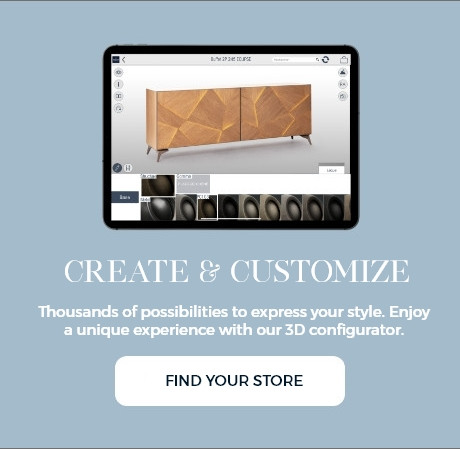 Configure and color the sofa or piece of furniture of your dreams with the in-store 3D tablet